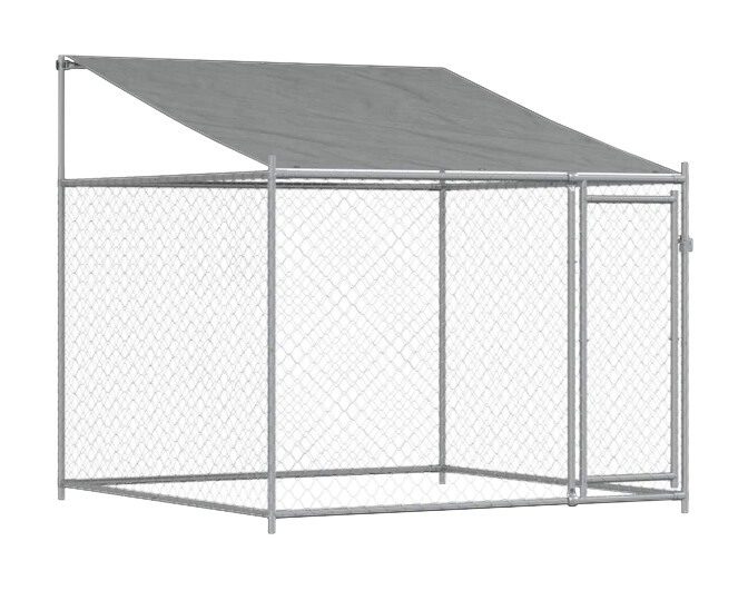 vidaXL Hundekäfig grau Stahl