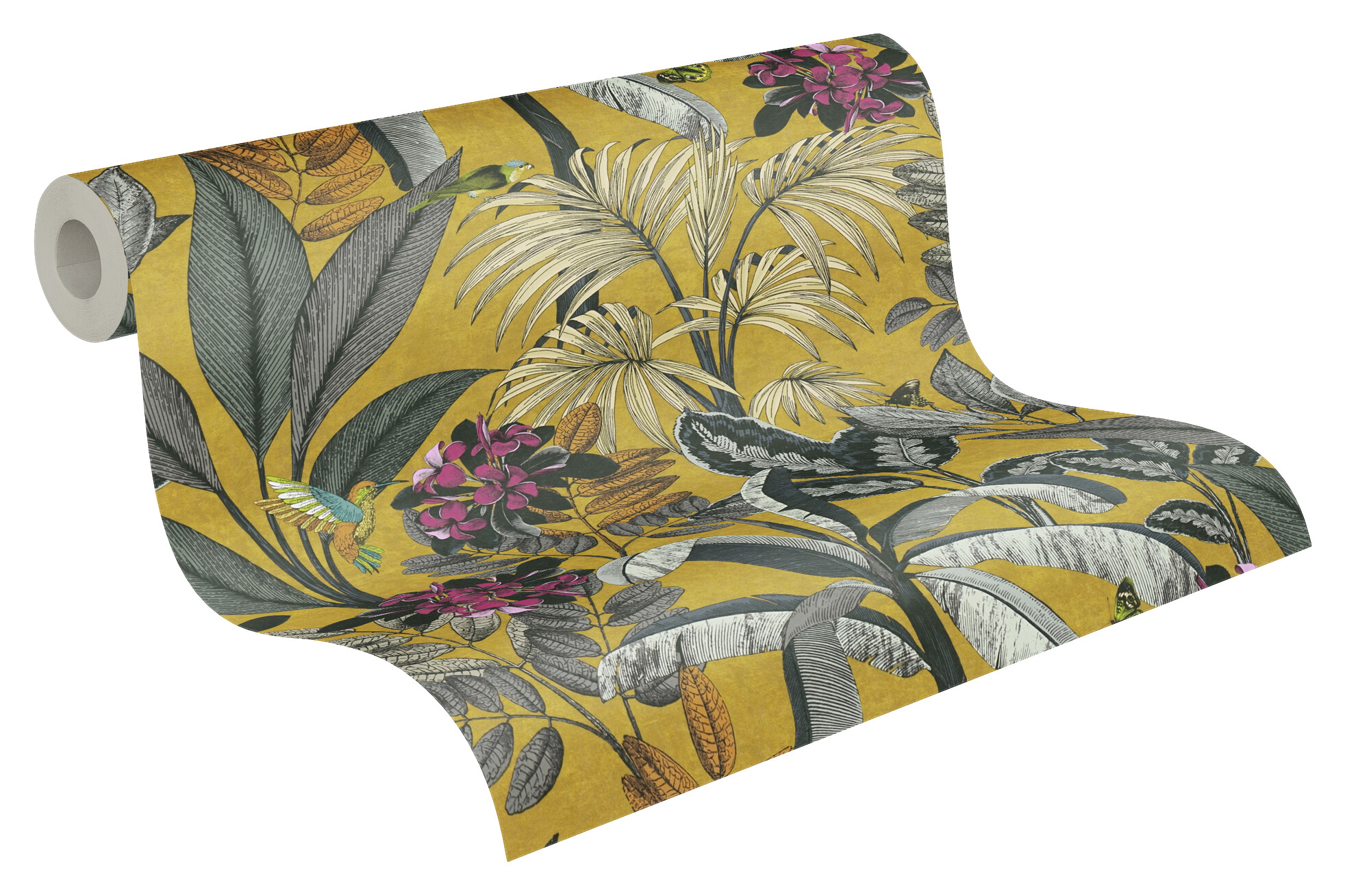 A.S.Creation Vliestapete grau grün gelb B/H/D: ca. 53x1005x8 cm