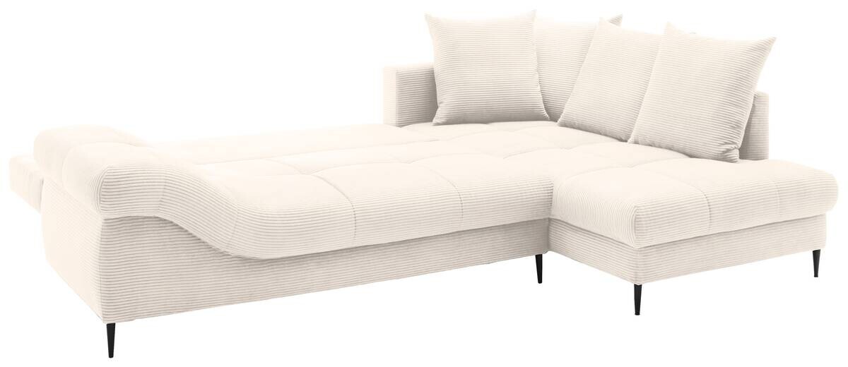 Ecksofa mit Bettfunktion und Bettkasten natur Polyester B/H/T: ca. 191x92x106 cm