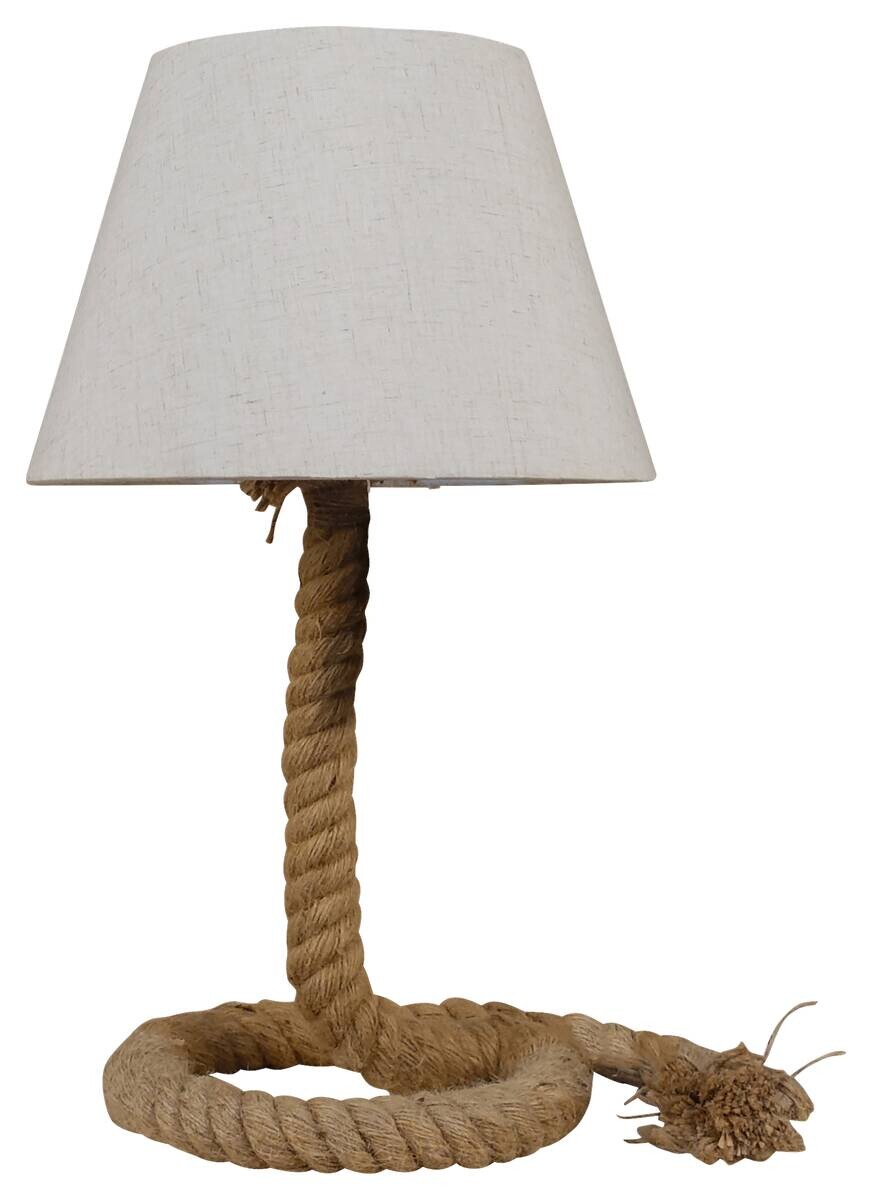 Näve Leuchten Tischleuchte 3147223 weiß Kunststoff Metall Textil B/H/T: ca. 24x40x24 cm E27 1 Brennstellen