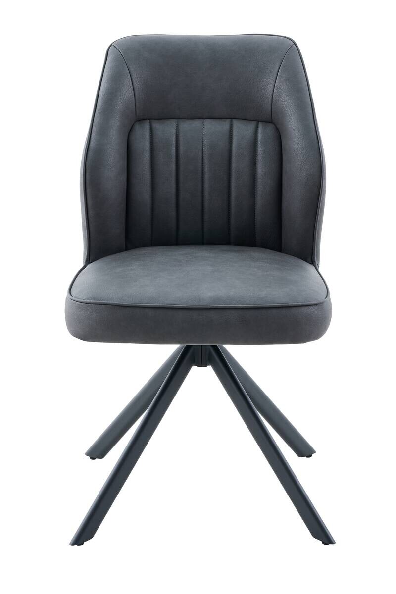 Stuhl Prizzi anthrazit Kunstleder B/H/T: ca. 51x92x64 cm