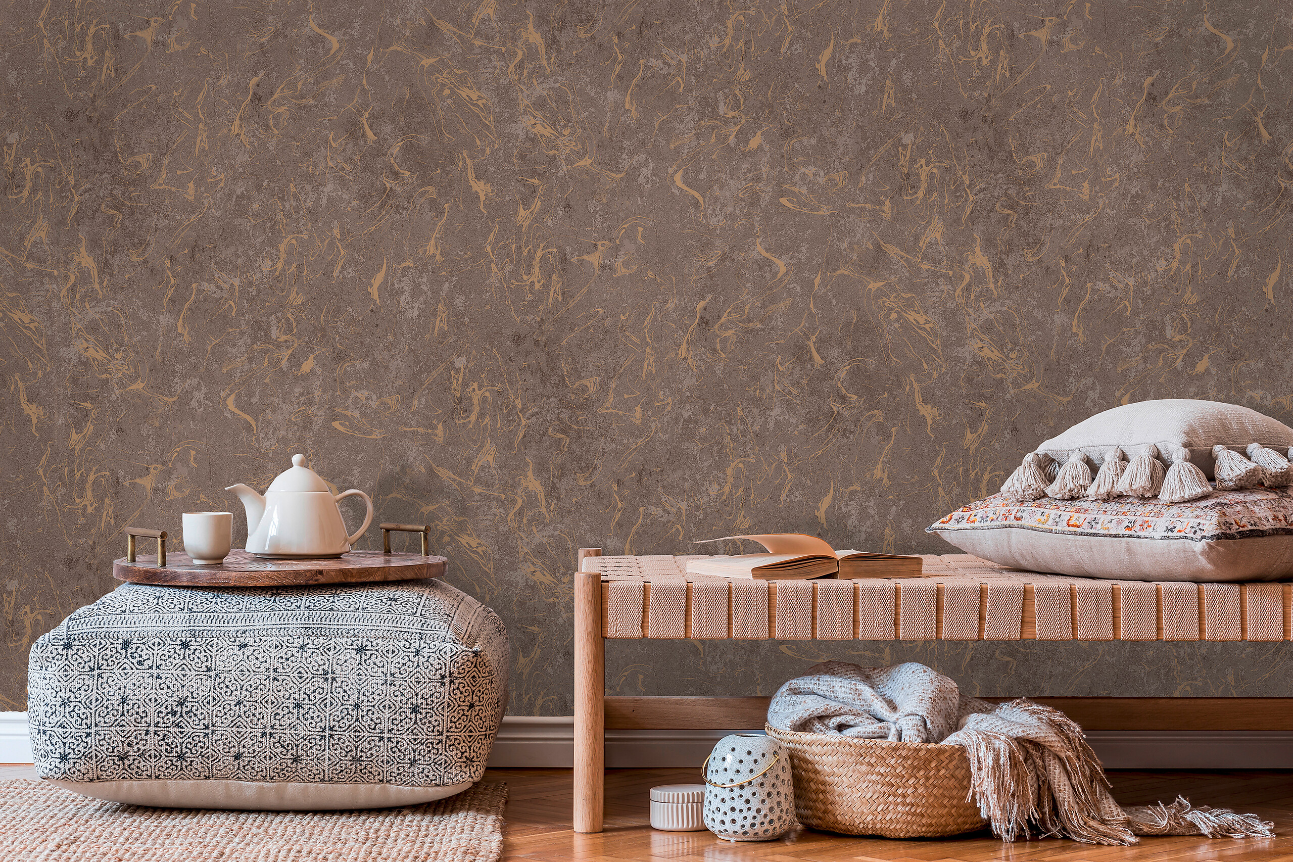 UGEPA Papiertapete braun B/L: ca. 53x1005 cm