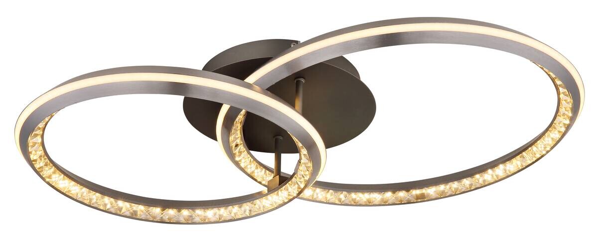 GLOBO LED-Deckenleuchte grau Metall Aluminium B/H/L: ca. 50x14,5x75 cm 1 Brennstellen