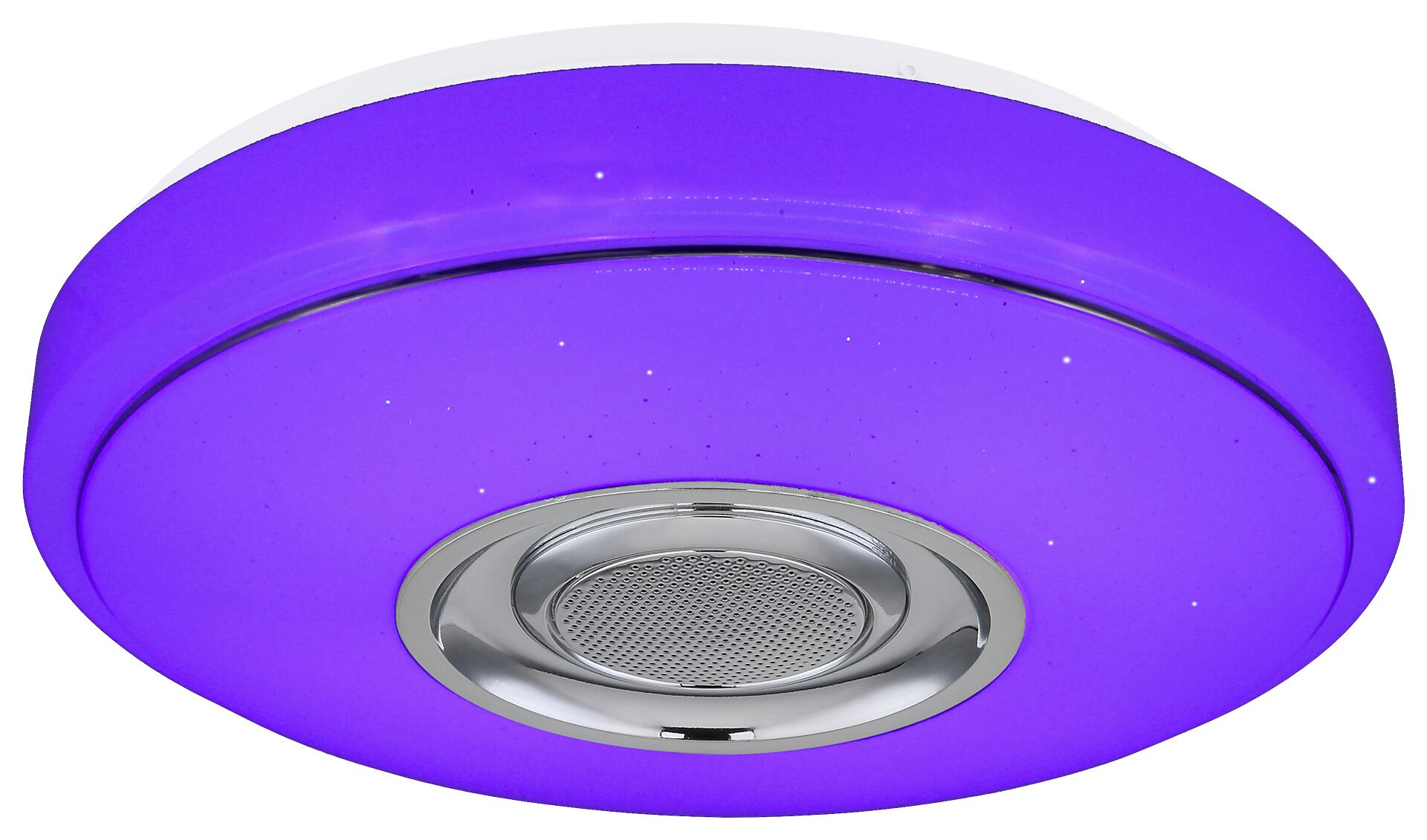 POCOline Deckenleuchte Sound weiß Chrom Kunststoff Metall H/D: ca. 8x34 cm