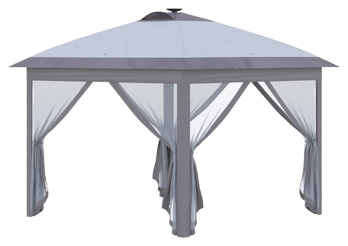 Outsunny Faltpavillon grau Polyester-Mischgewebe B/H/L: ca. 330x288x330 cm