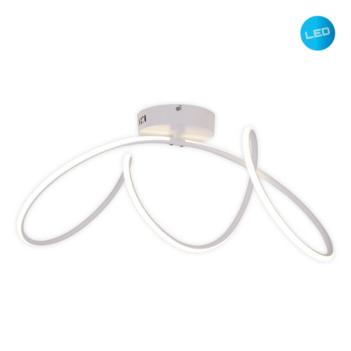 Näve Leuchten LED-Deckenleuchte weiß Kunststoff Metall B/H/T: ca. 67x30x28 cm