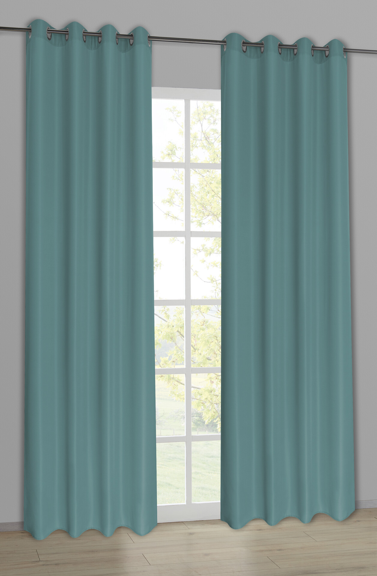 POCOline Ösenvorhang Sorrento rauchblau B/L: ca. 140x245 cm