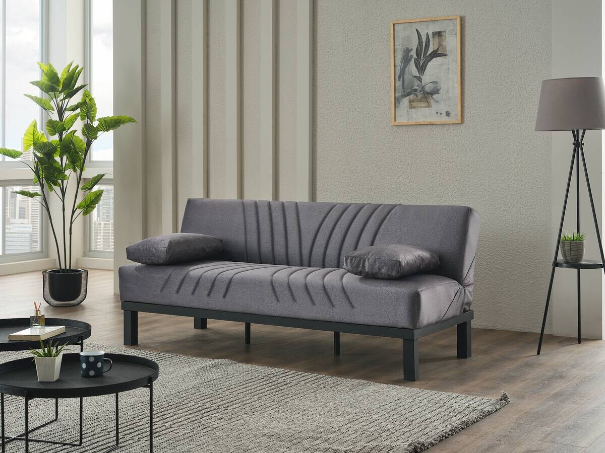 Schlafsofa grau Polyester B/H/T: ca. 190x86x84 cm