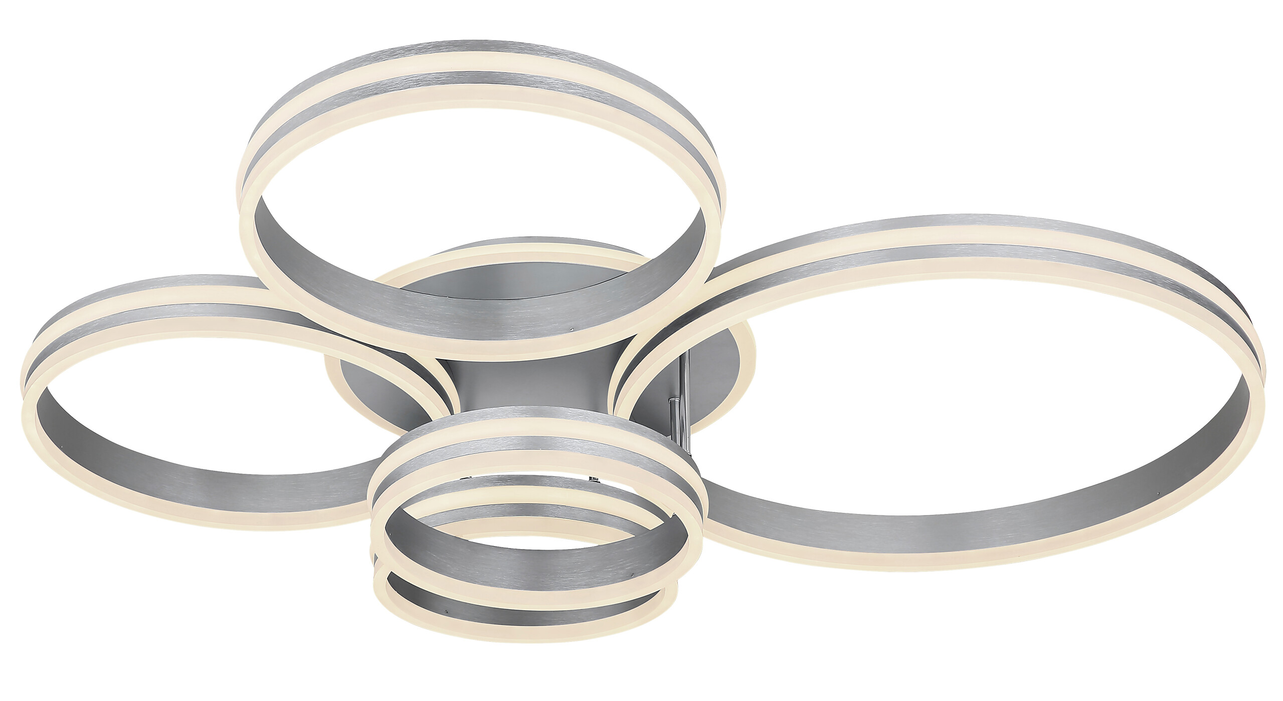 Deckenleuchte Rubio grau Metall Acryl B/H/L: ca. 90x20x114 cm