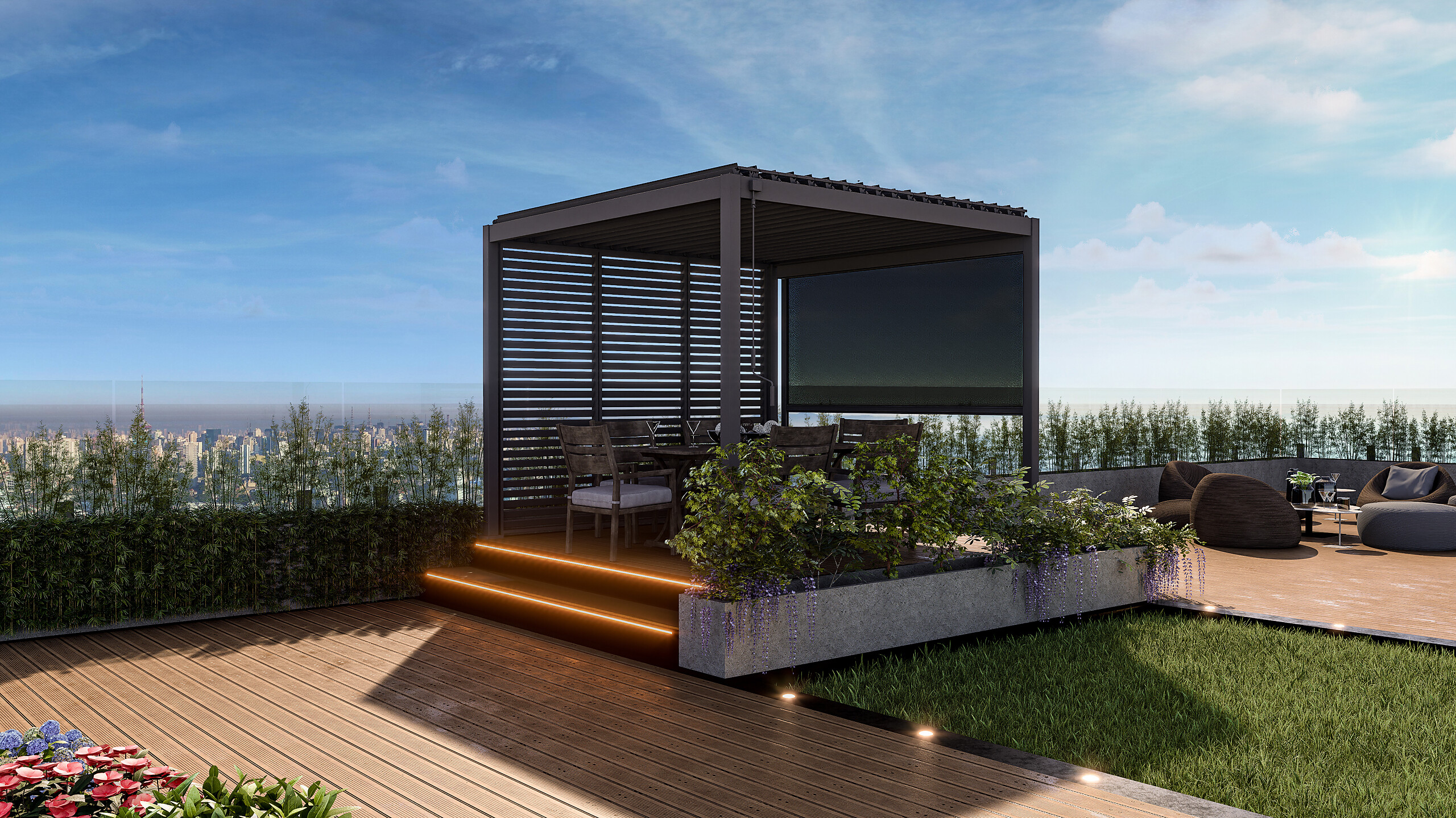 Mirador Pergola Deluxe anthrazit Aluminium B/H/L: ca. 300x250x300 cm