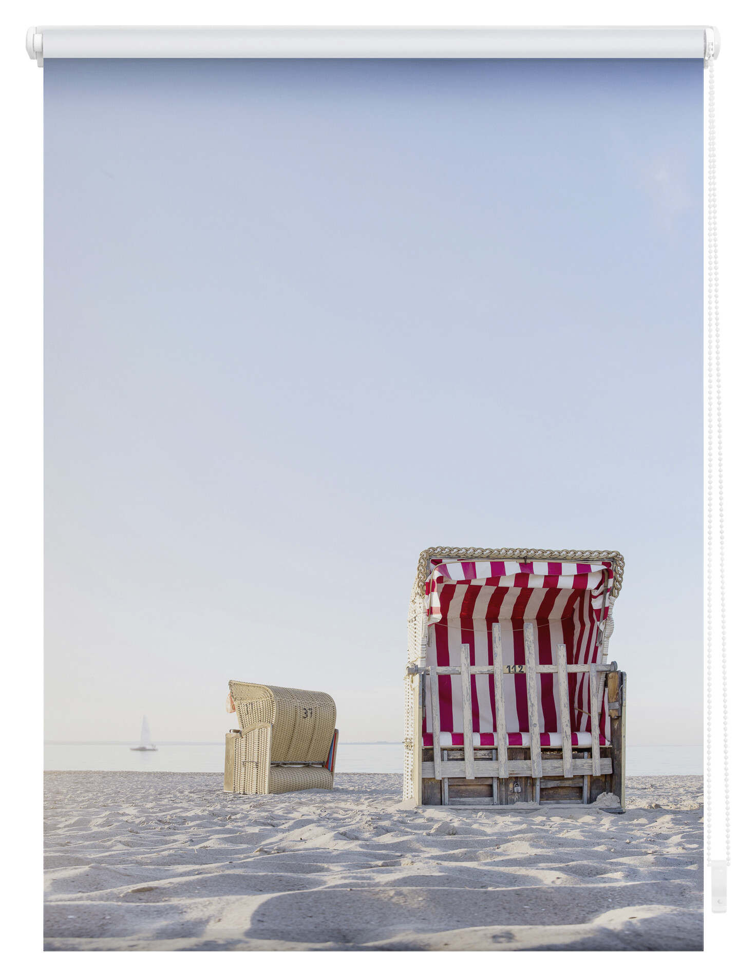 LICHTBLICK Verdunkelungsrollo Strandkorb blau B/L: ca. 70x150 cm