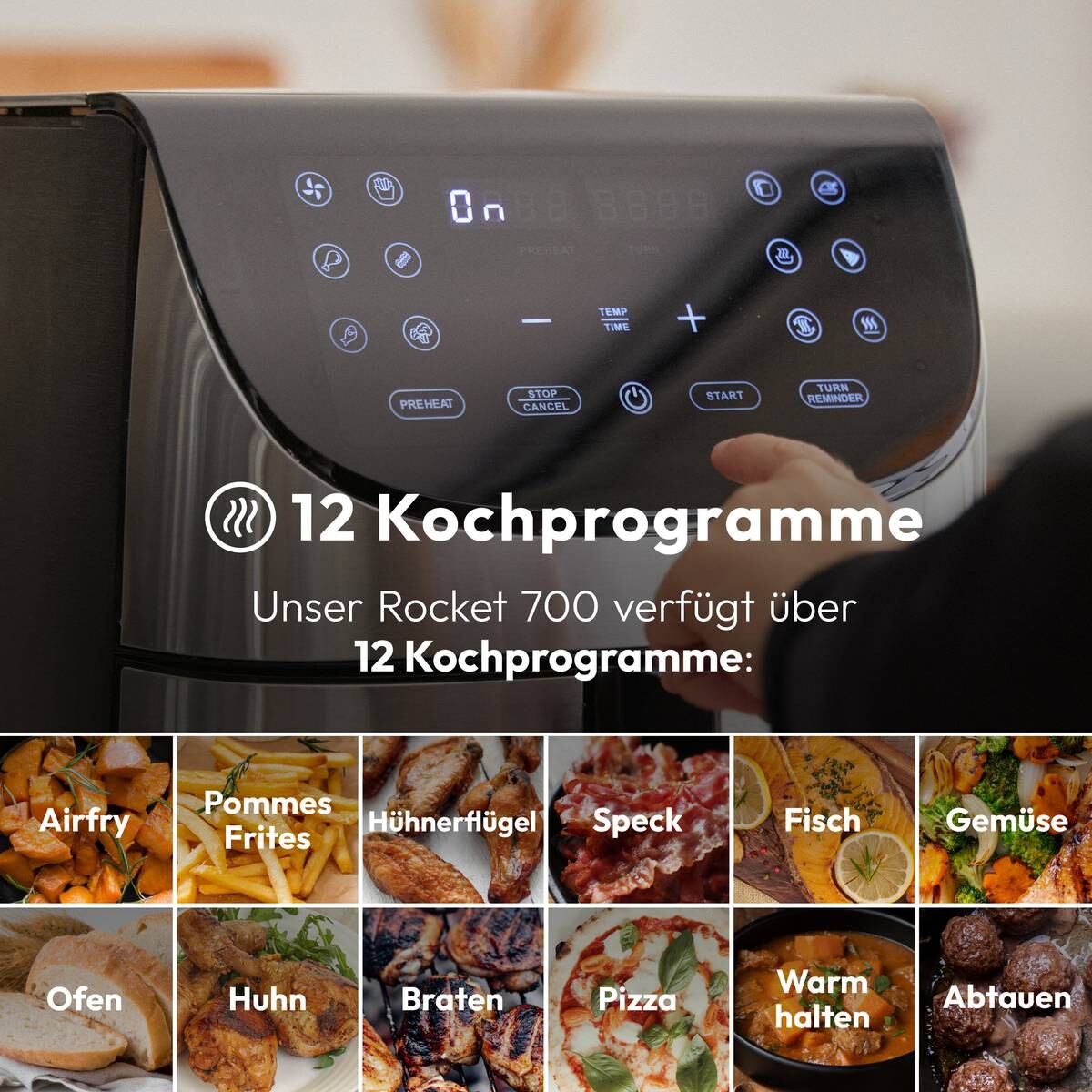 MASTERPRO Heißluftfritteuse BGMP-9309 Rocket silber Kunststoff B/H/T: ca. 42x78x39,5 cm ca. 7,5 l