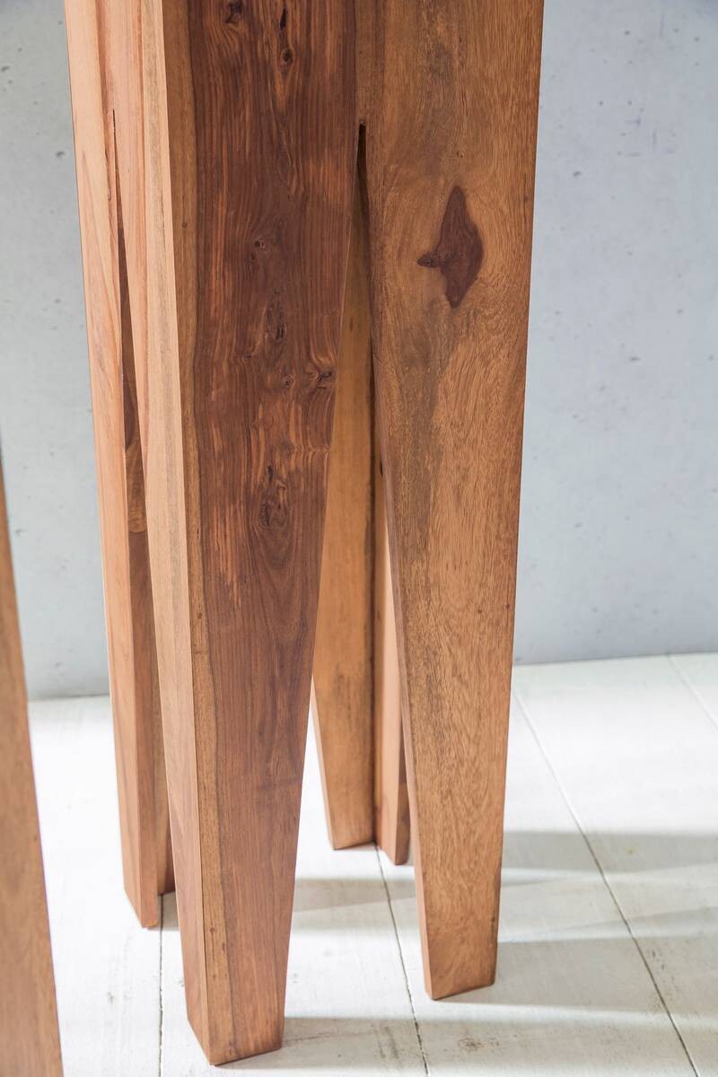 Beistelltisch 3er-Set. natur Akazie