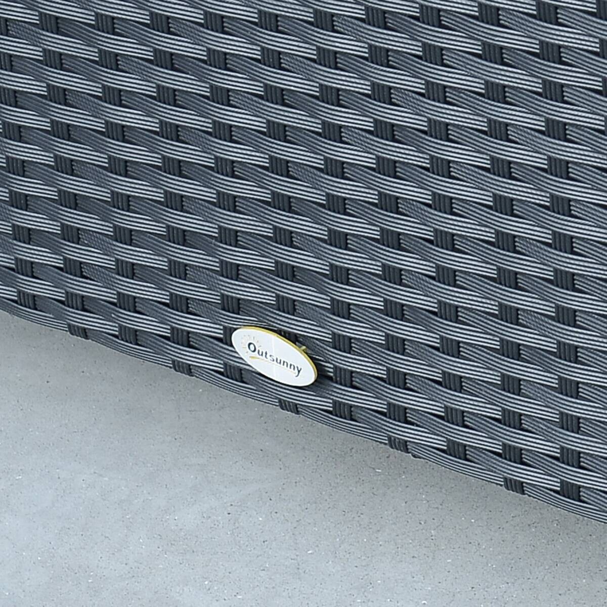 Outsunny Beistelltisch schwarz Glas B/H/L: ca. 50x85x39 cm