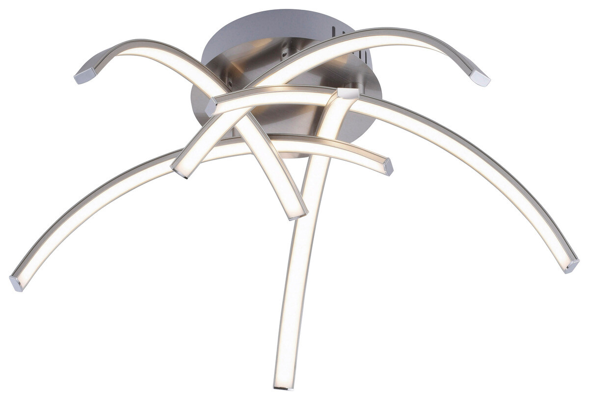 Just Light Deckenleuchte Valerie stahlfarbig Alu Eisen Kunststoff H/D: ca. 14x47 cm