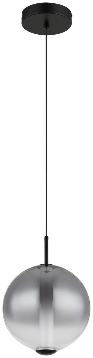 GLOBO Pendelleuchte Rauch mattschwarz Opal Metall Glas H/D: ca. 120x25 cm 1.0 Brennstellen