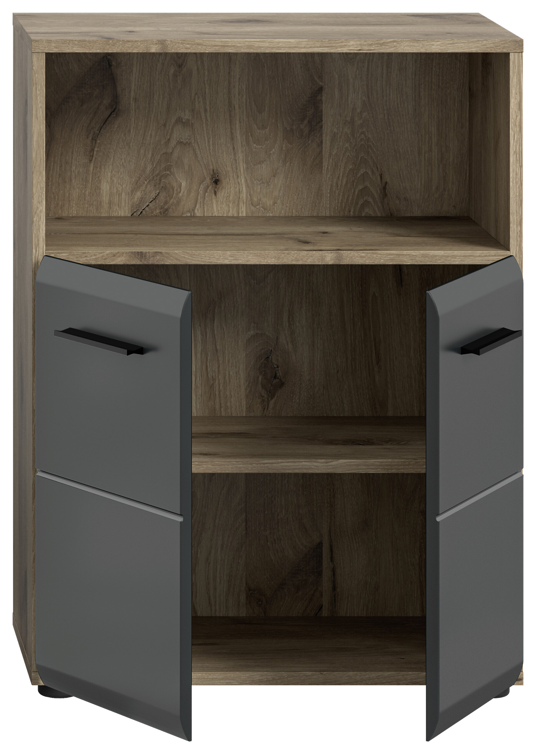 Schrank Ice Nox Oak Nachbildung schwarz matt B/H/T: ca. 60x80x30 cm