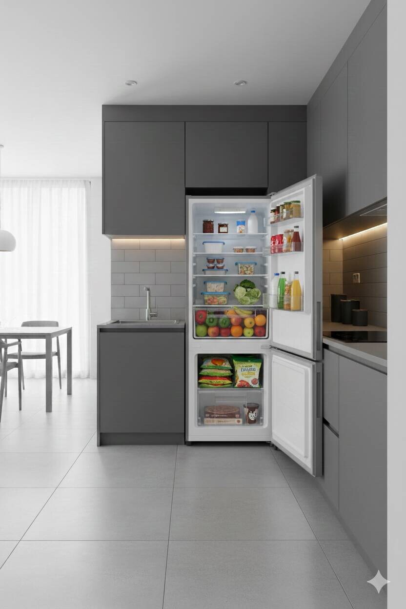 POCOline Kühl-/Gefrierkombination KGK144-205IX Inox B/H/T: ca. 54x144x55 cm