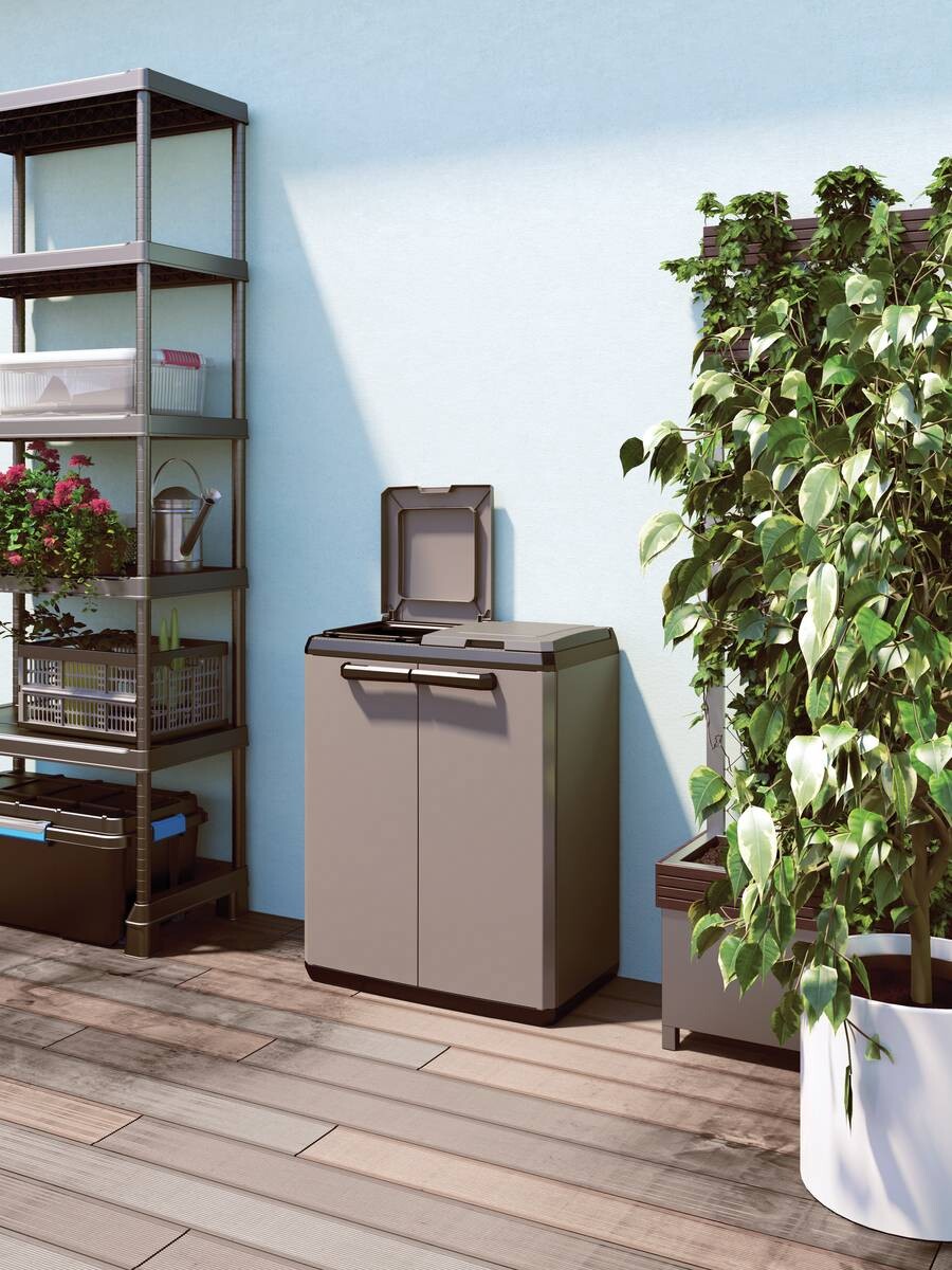 Keter Recyclingschrank Split Basic grau Kunststoff B/H/T: ca. 68x85x39 cm Keter Recyclingschrank Split Basic grau Kunststoff B/H/T: ca. 68x85x39 cm