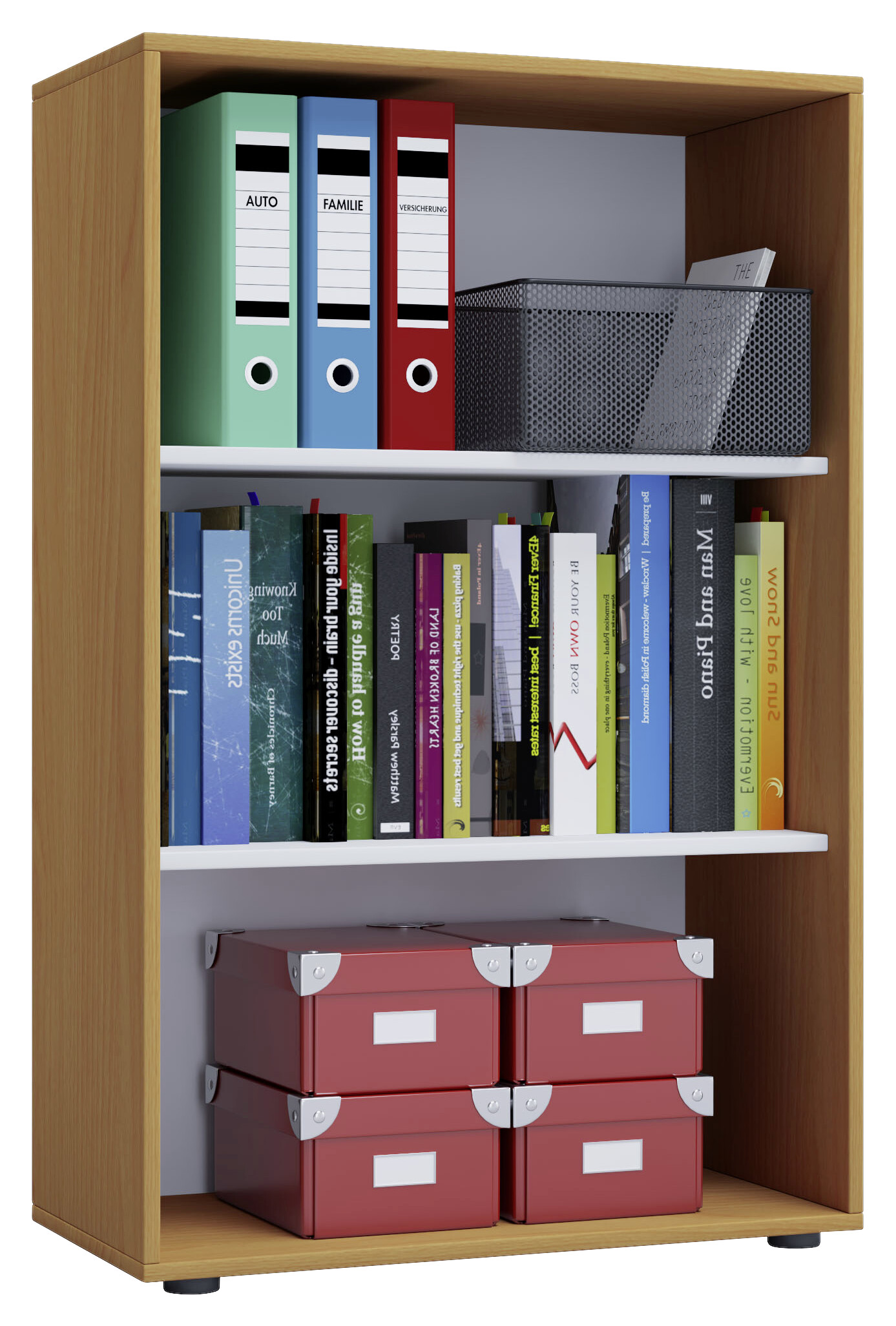 Regal Lona XL ohne Türen buche Nachbildung weiß B/H/T: ca. 70x110x37 cm