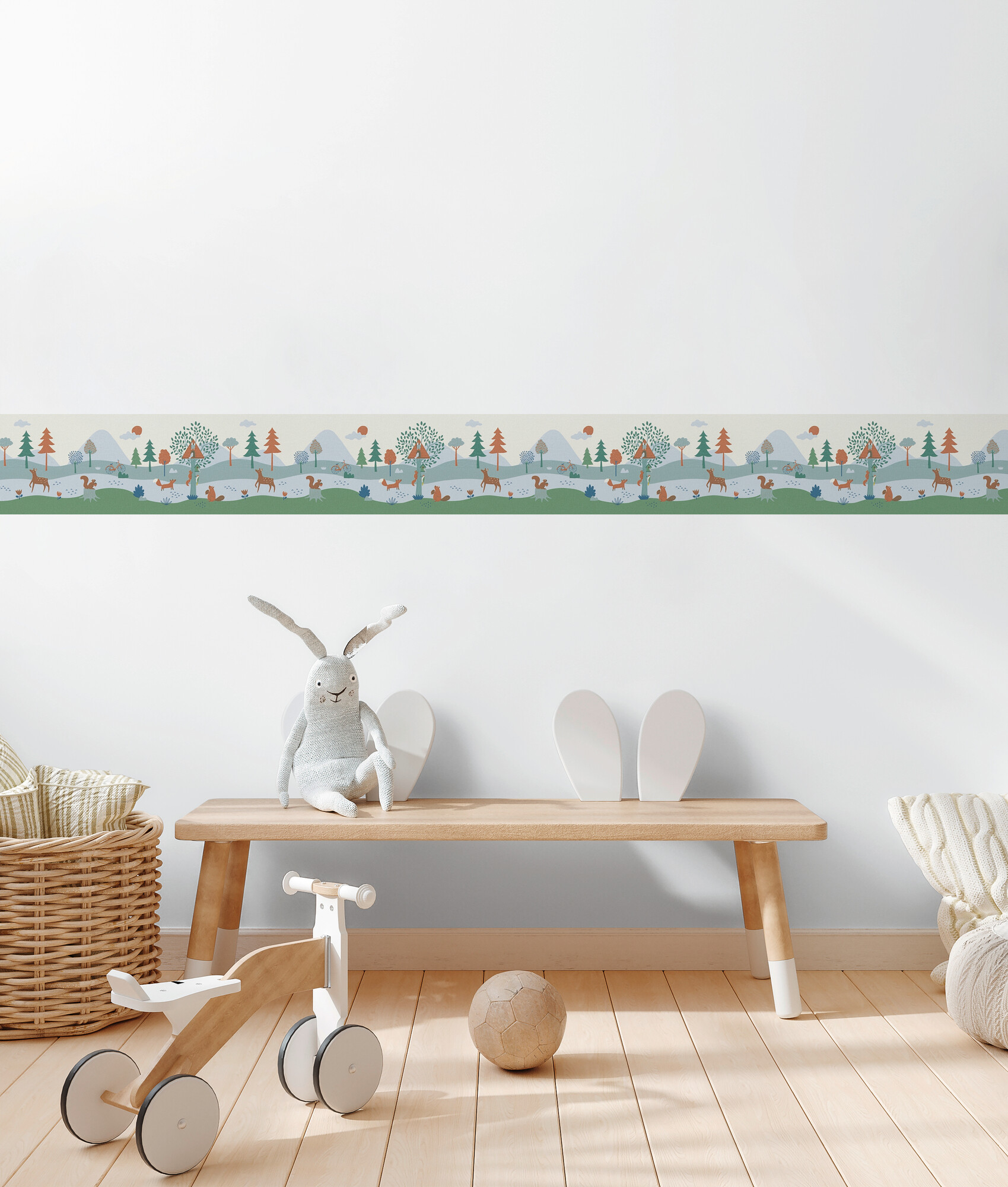 A.S.Creation Bordüre blau grau grün B/H/D: ca. 18x500x6,8 cm