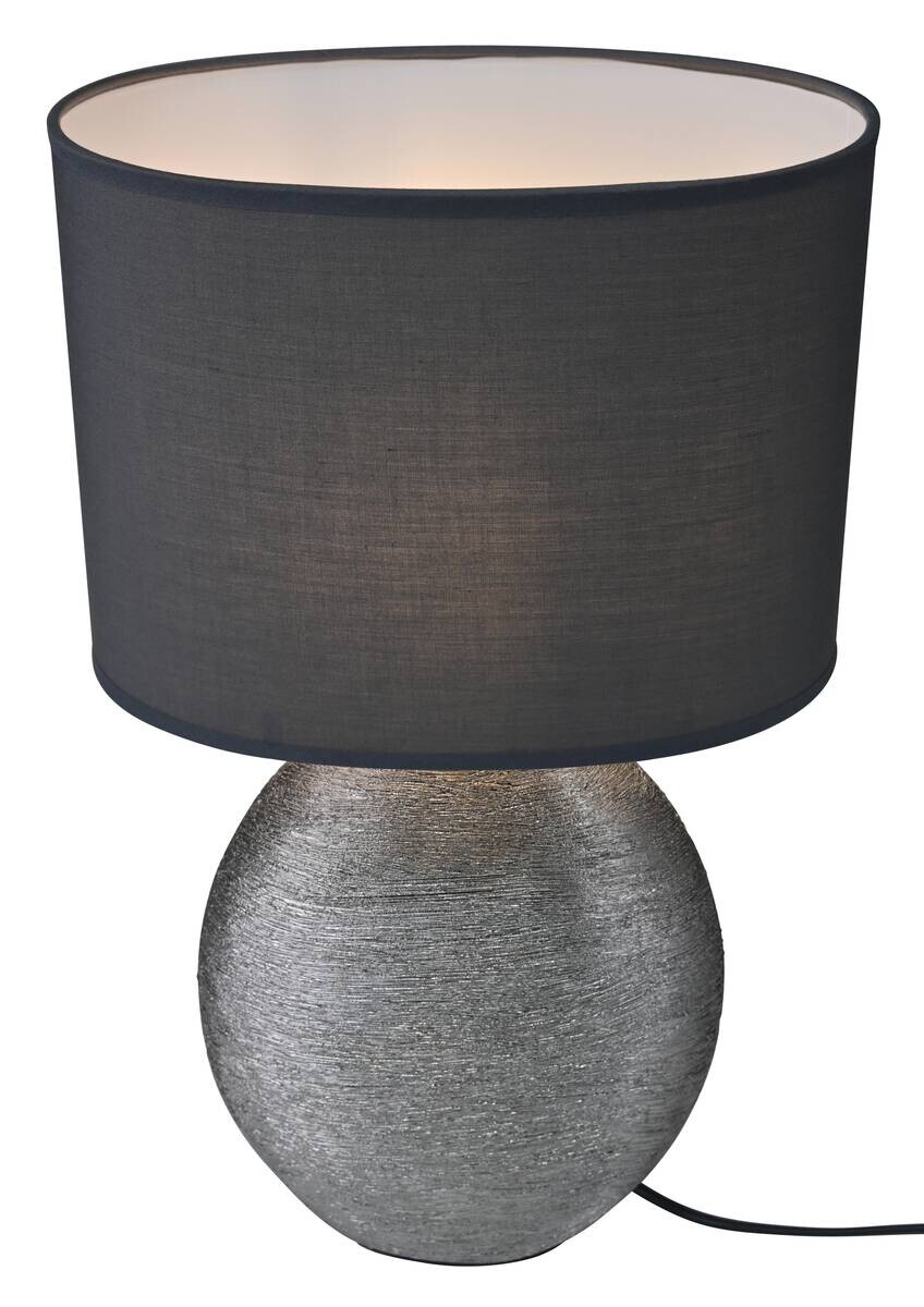 POCOline Keramik_Tischleuchte Anouk grau silber Keramik B/H/L: ca. 15x45x26 cm E14 1 Brennstellen