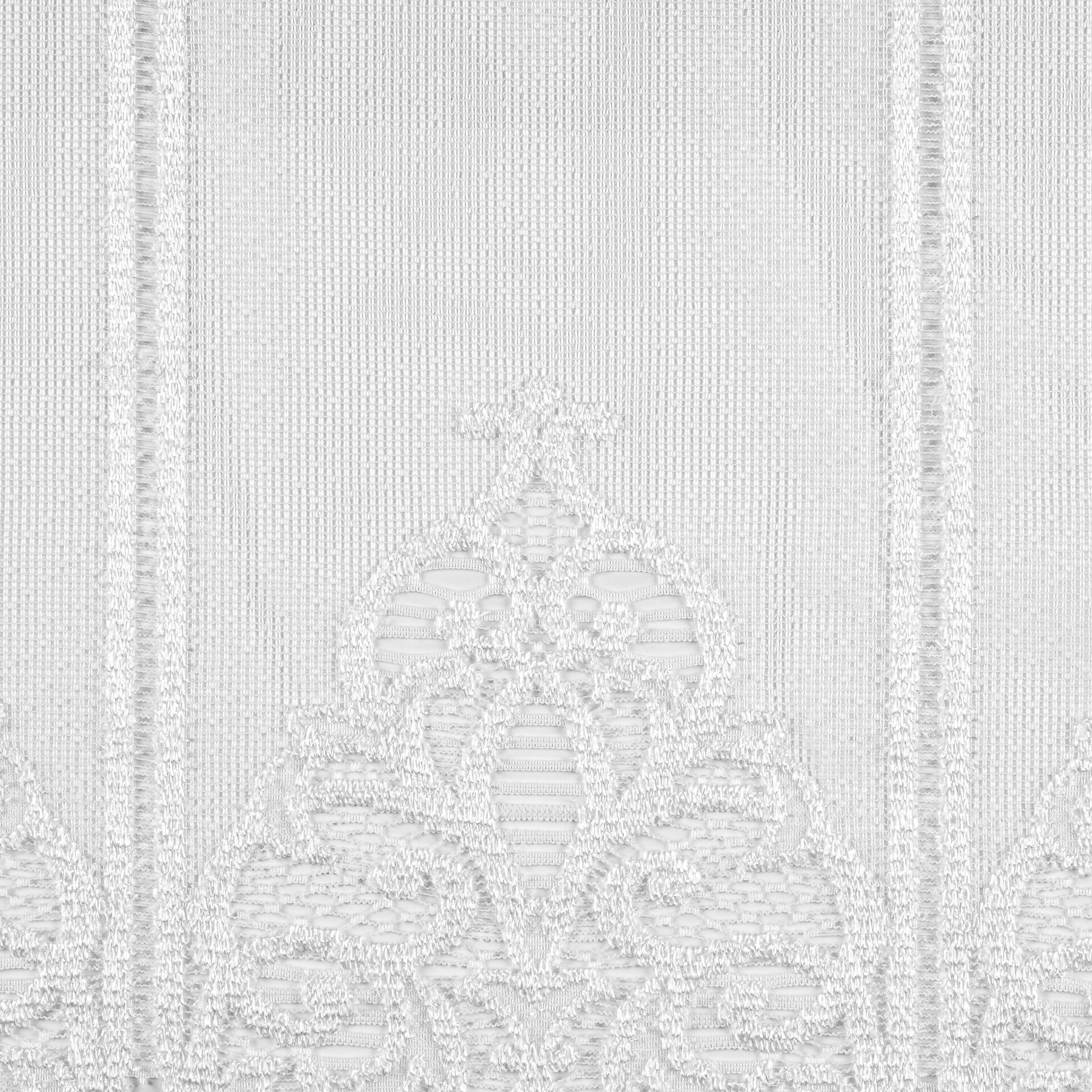 Scheibengardinen-Meterware Broché Ornament weiß H: ca. 90 cm