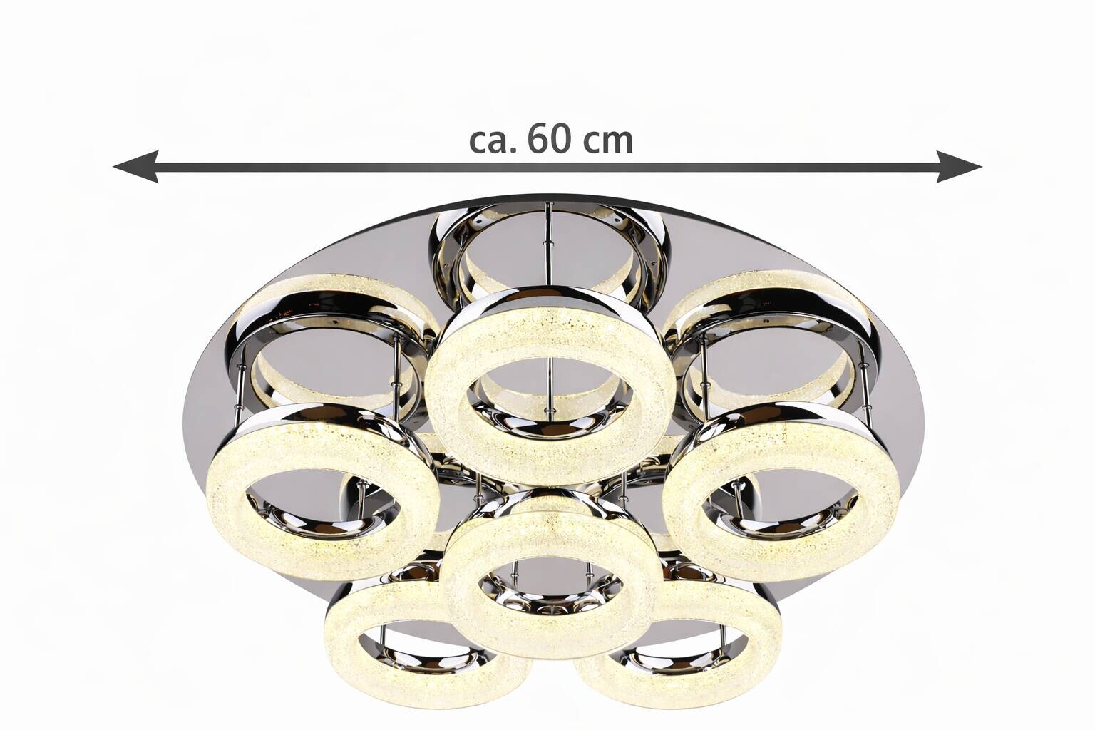 POCOline Deckenleuchte Espen Chrom Metall Acryl D: ca. 60 cm