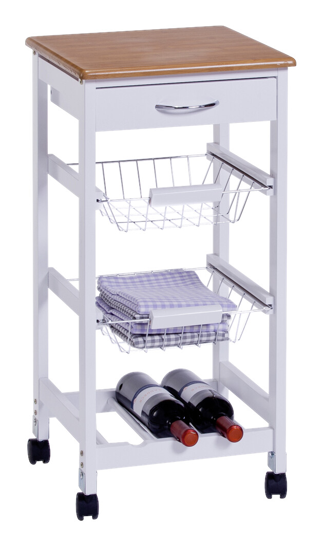 Zeller Küchenrollwagen weiß MDF B/H/L: ca. 36x76x36 cm