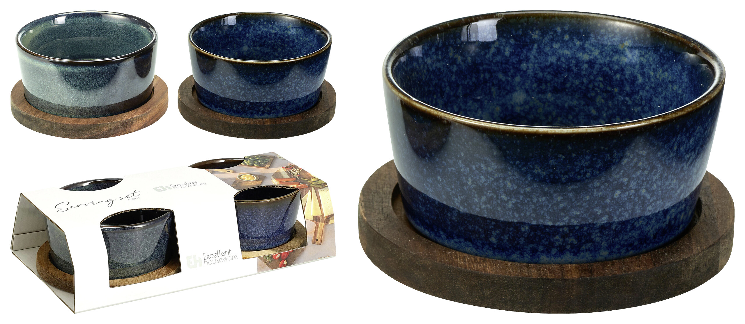 Servierset mehrfarbig Steinzeug B/H/L: ca. 20x11x5 cm