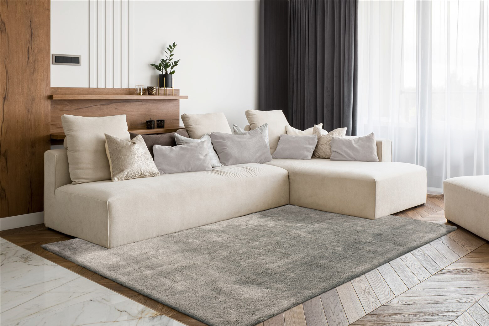 Kayoom Hochflorteppich Bali 110 Silbergrau B/H/L: ca. 160x4x230 cm