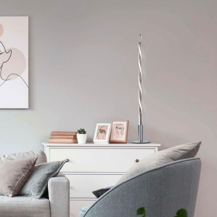 Näve Leuchten LED Tischleuchte NV3142042 silber Aluminium B/H/L: ca. 16x85x16 cm null 1 Brennstellen