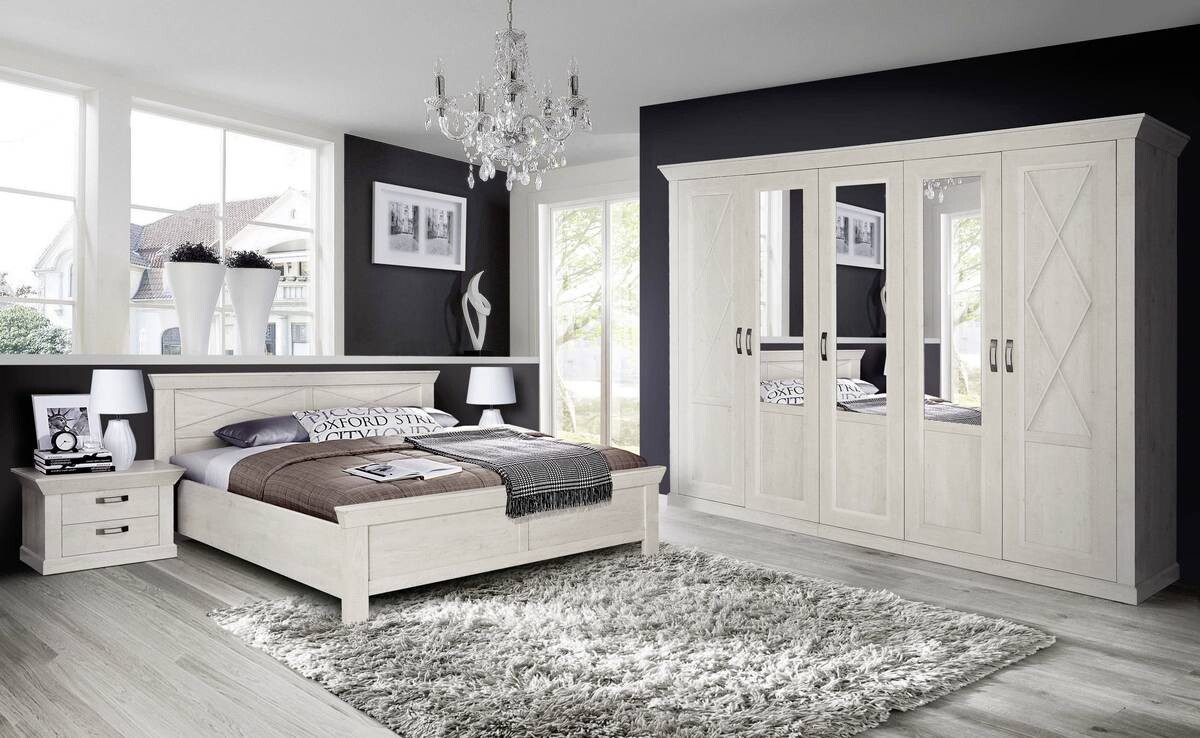 Bett weiß Pinie Nachbildung Liegefläche B/L: ca. 180x200 cm