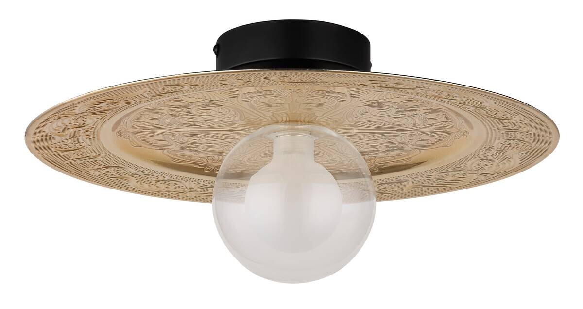 GLOBO LED-Deckenleuchte schwarz gold Metall Kunststoff H/D: ca. 15x33 cm 1 Brennstellen