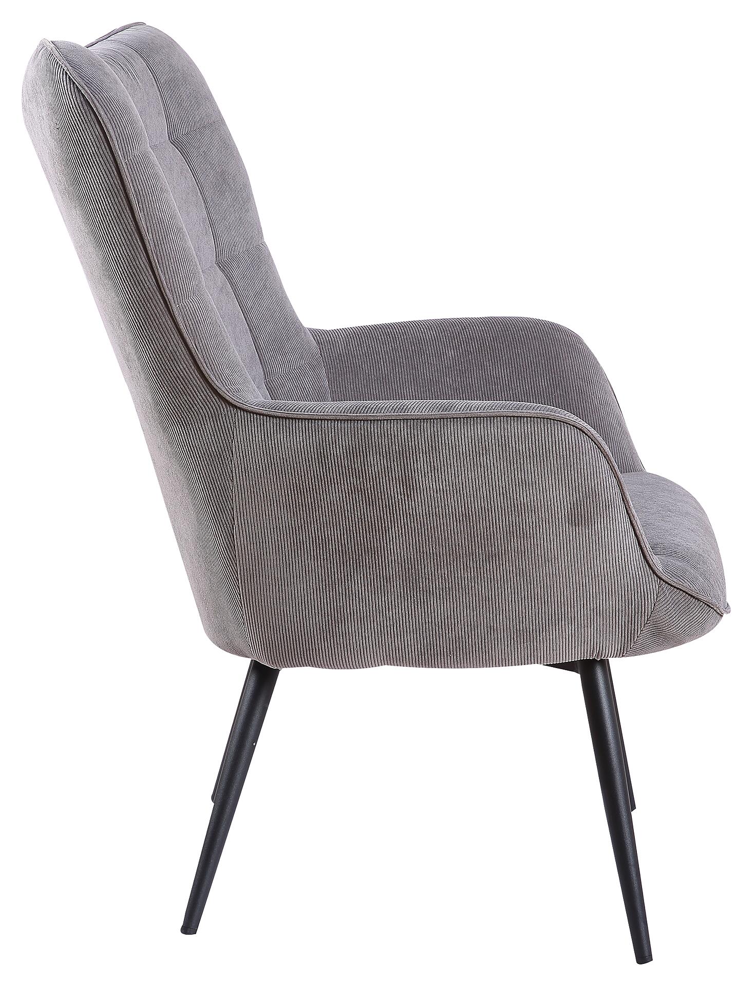 byLIVING Sessel UTA grau schwarz Stoff Metall B/H/T: ca. 72x97x80 cm