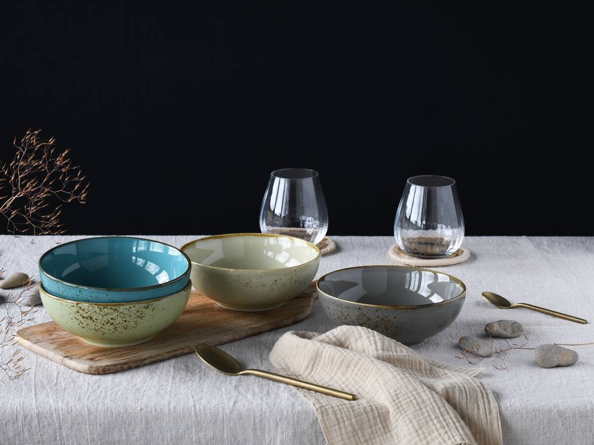 CreaTable Schüsselset Nature Collection multicolor Keramik 4 tlg.