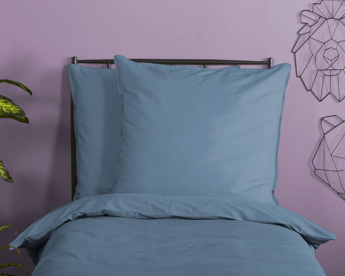 Baumwoll Bettwäsche Satin eisblau Baumwolle B/L: ca. 135x200 cm