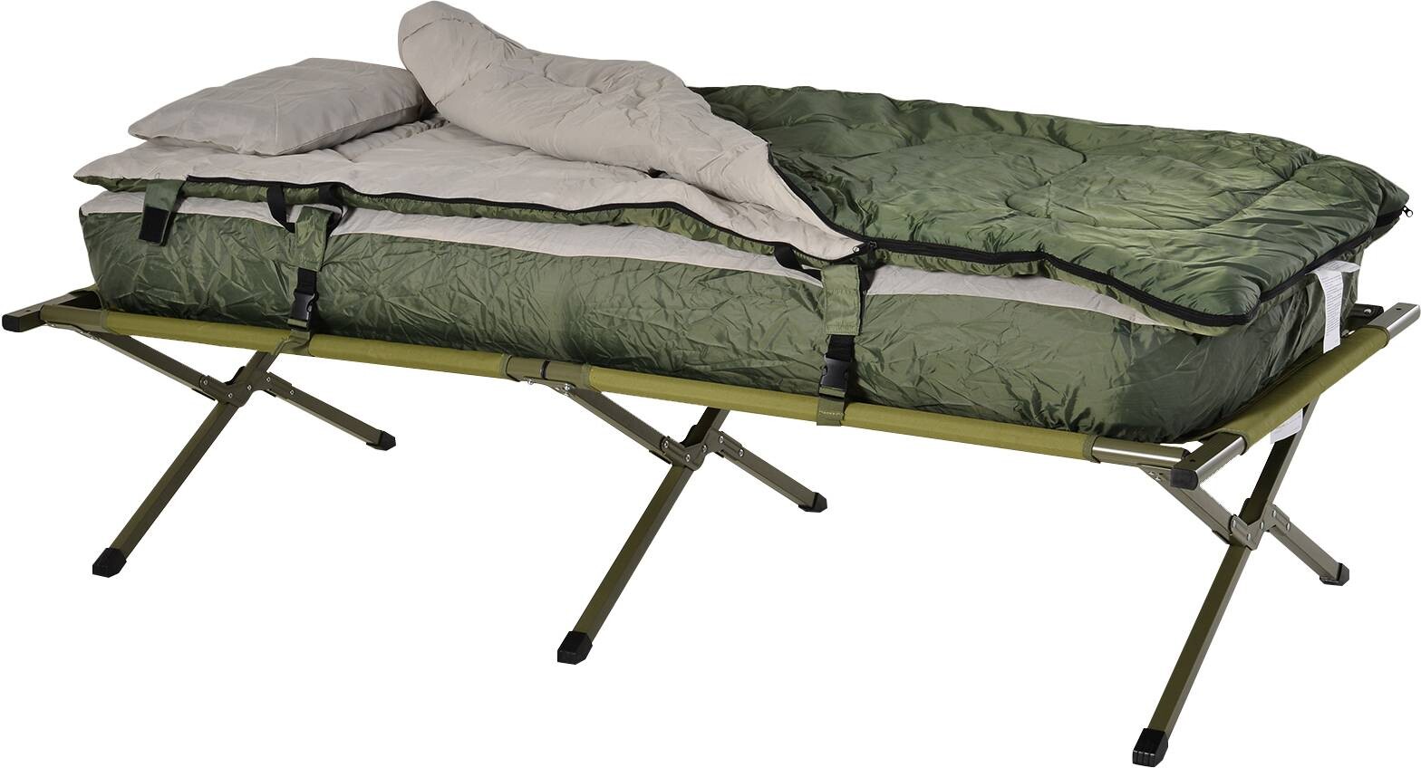 Outsunny Campingbett dunkelgrün Polyester-Mischgewebe B/H/L: ca. 78x118x193 cm