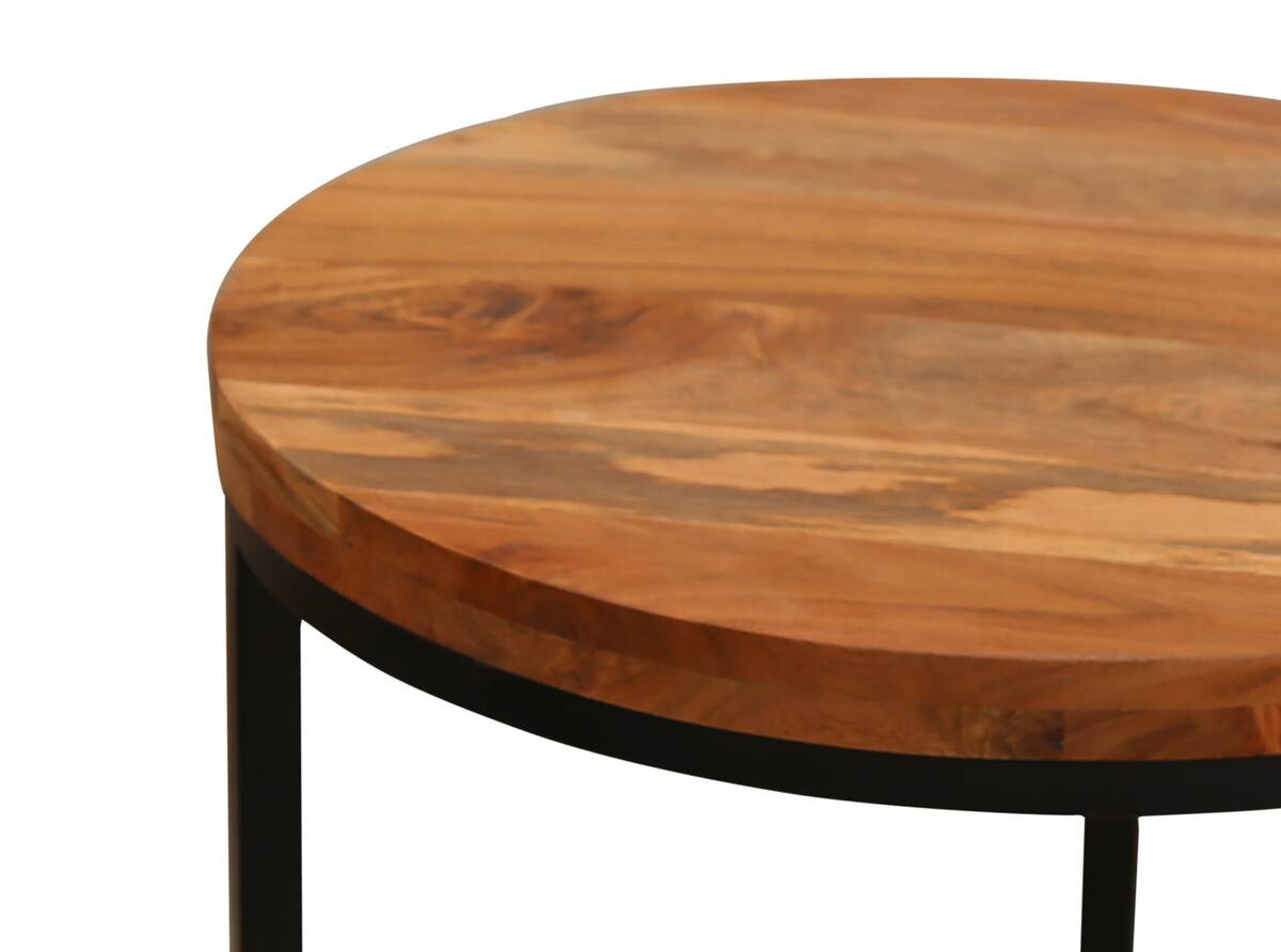 Beistelltisch SELMA natur schwarz Akazie Metall