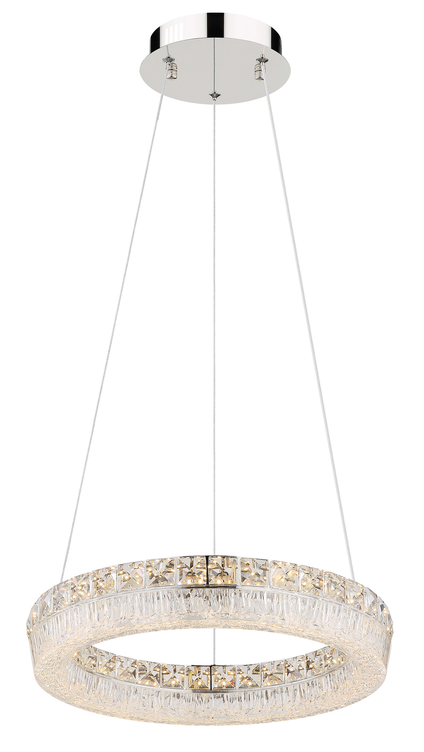 GLOBO Hängeleuchte klar Chrom Metall Acryl Glas H/D: ca. 120x40 cm 1.0 Brennstellen