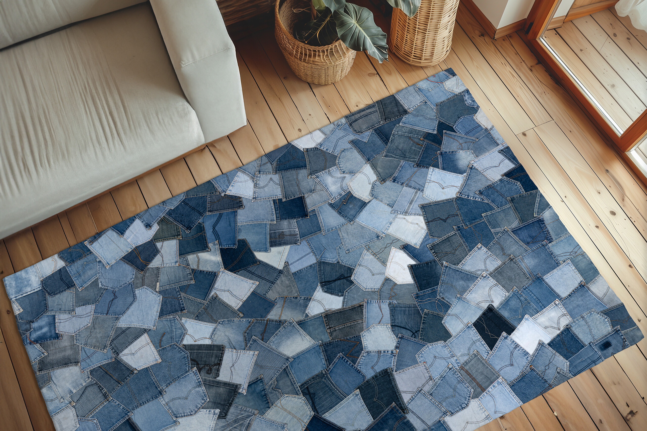 Obsession Teppich My Denim Pocket blau B/L: ca. 80x150 cm