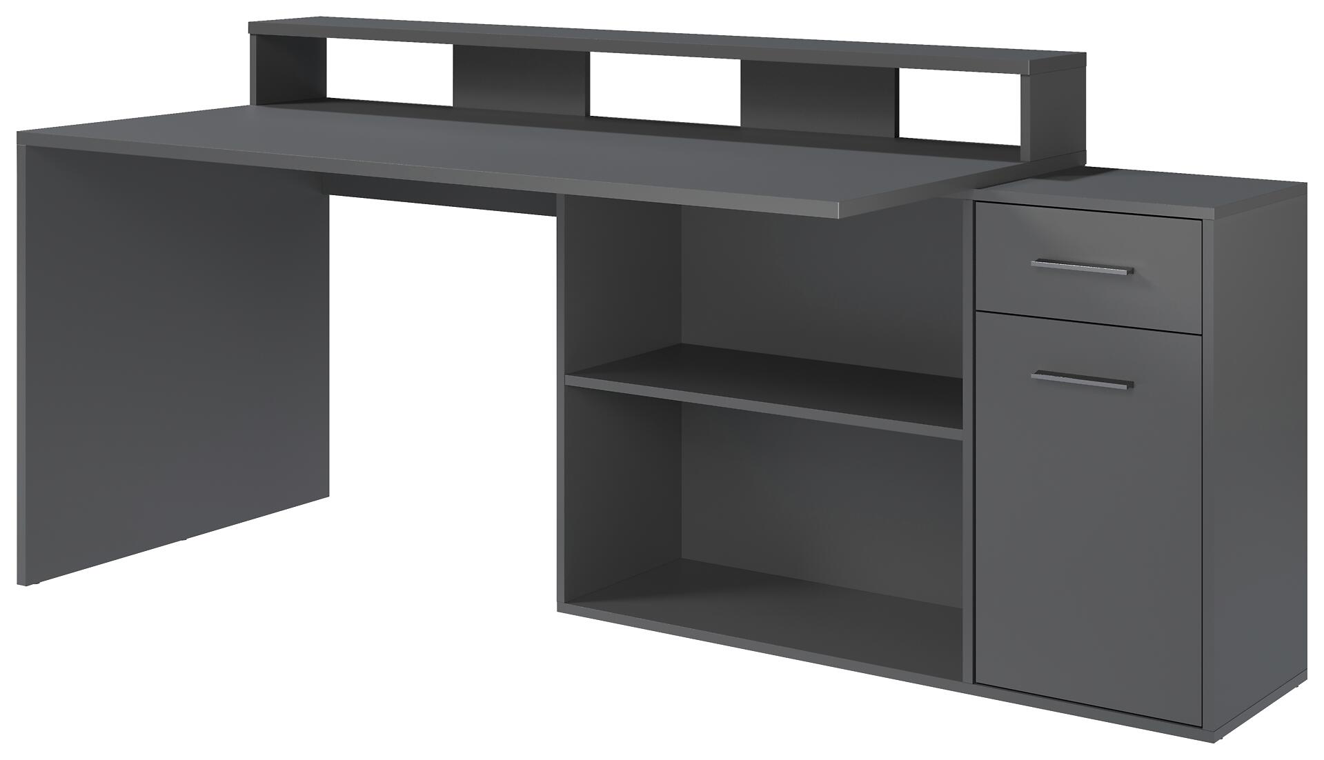 Schreibtisch Gamer anthrazit matt B/H/T: ca. 160x92x115 cm