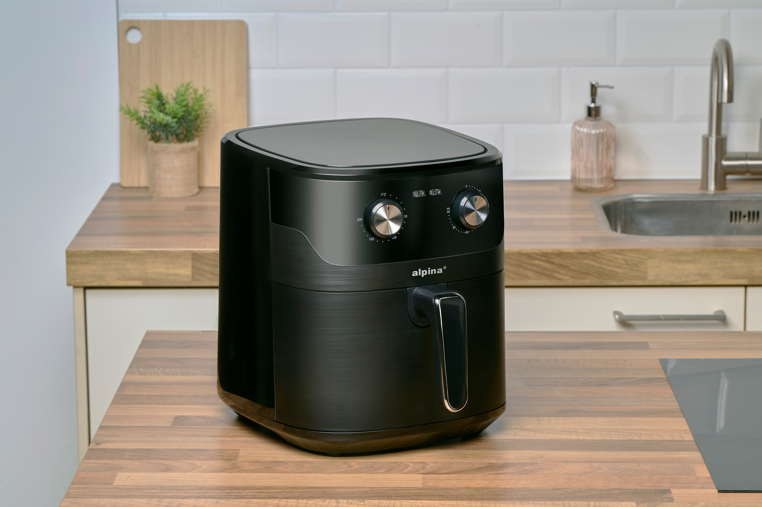 alpina Heißluftfritteuse 871125227216 schwarz Polypropylen B/H/L: ca. 28,7x33,1x38,3 cm ca. 6 l