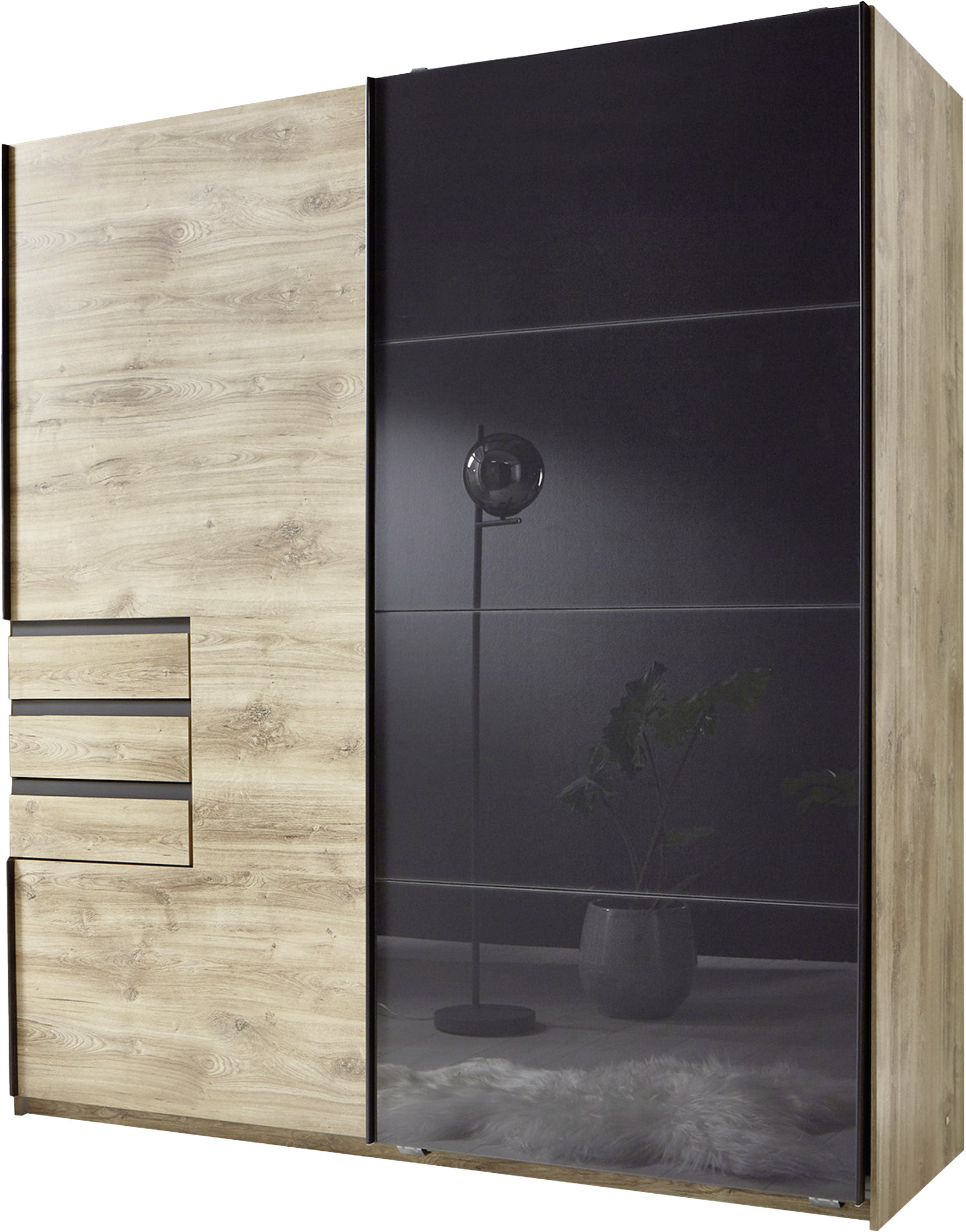 Schwebetürenschrank Oldenburg Eiche Artisan Nachbildung B/H/T: ca. 180x198x65 cm