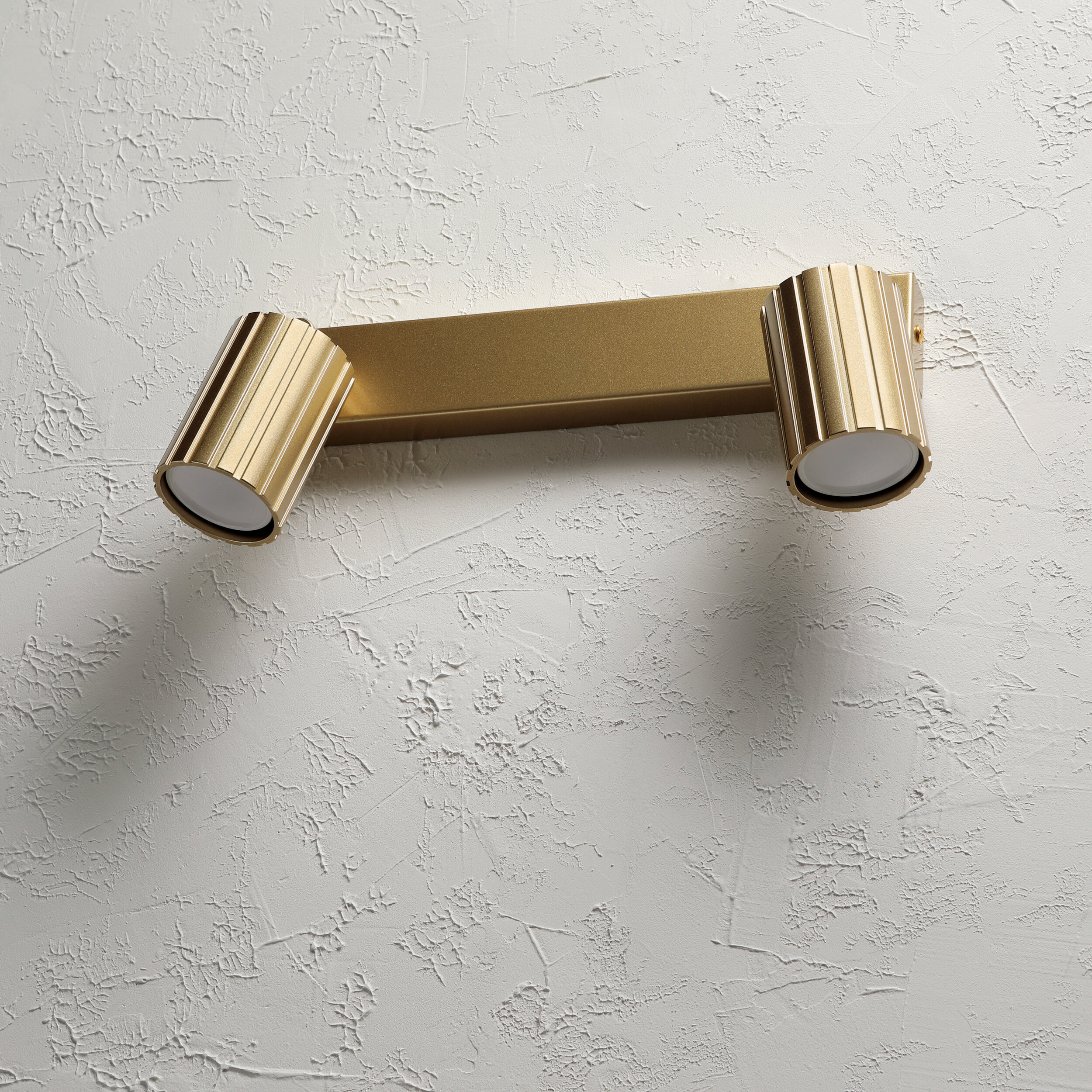 Lamkur Strahler Prisma gold Stahl B/H/L: ca. 6,5x16,5x30 cm 2 Brennstellen