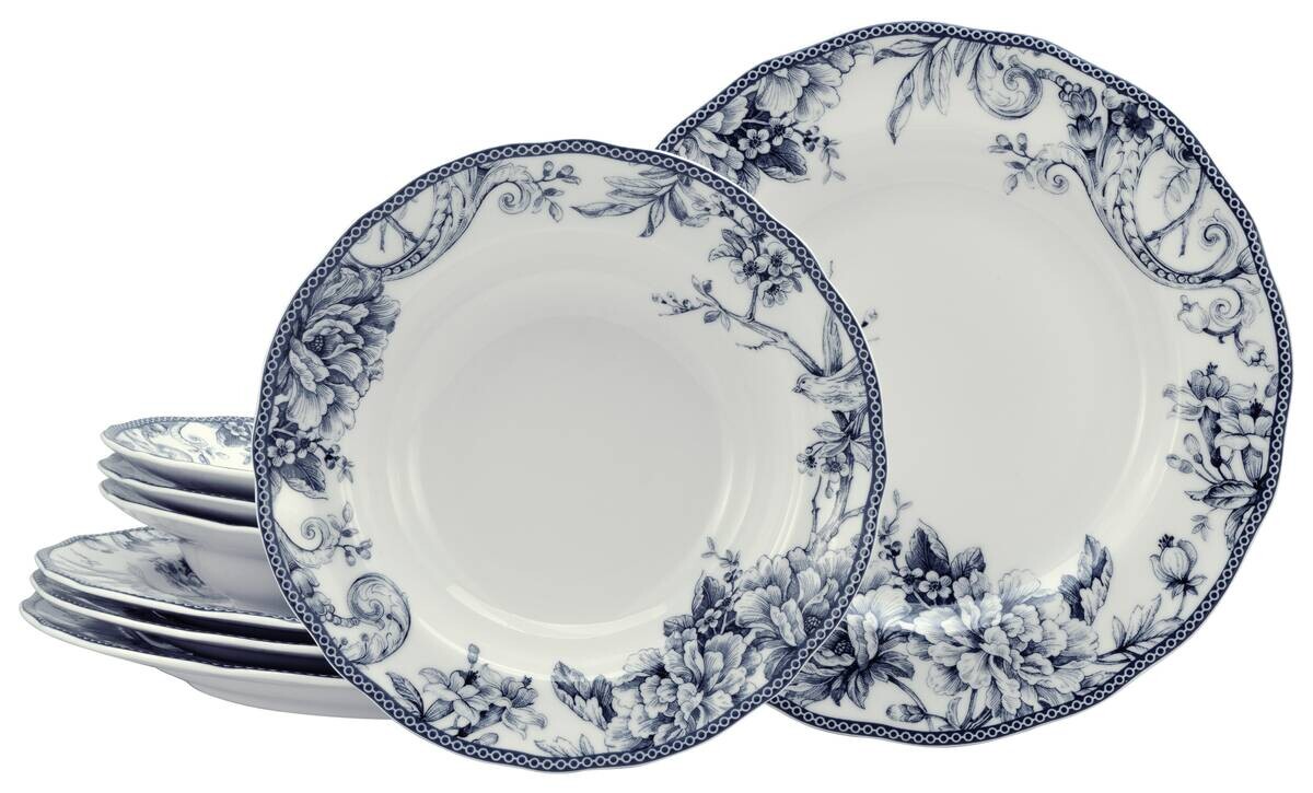 CreaTable Tafelservice Adelaide Blau blau Porzellan 8 tlg.