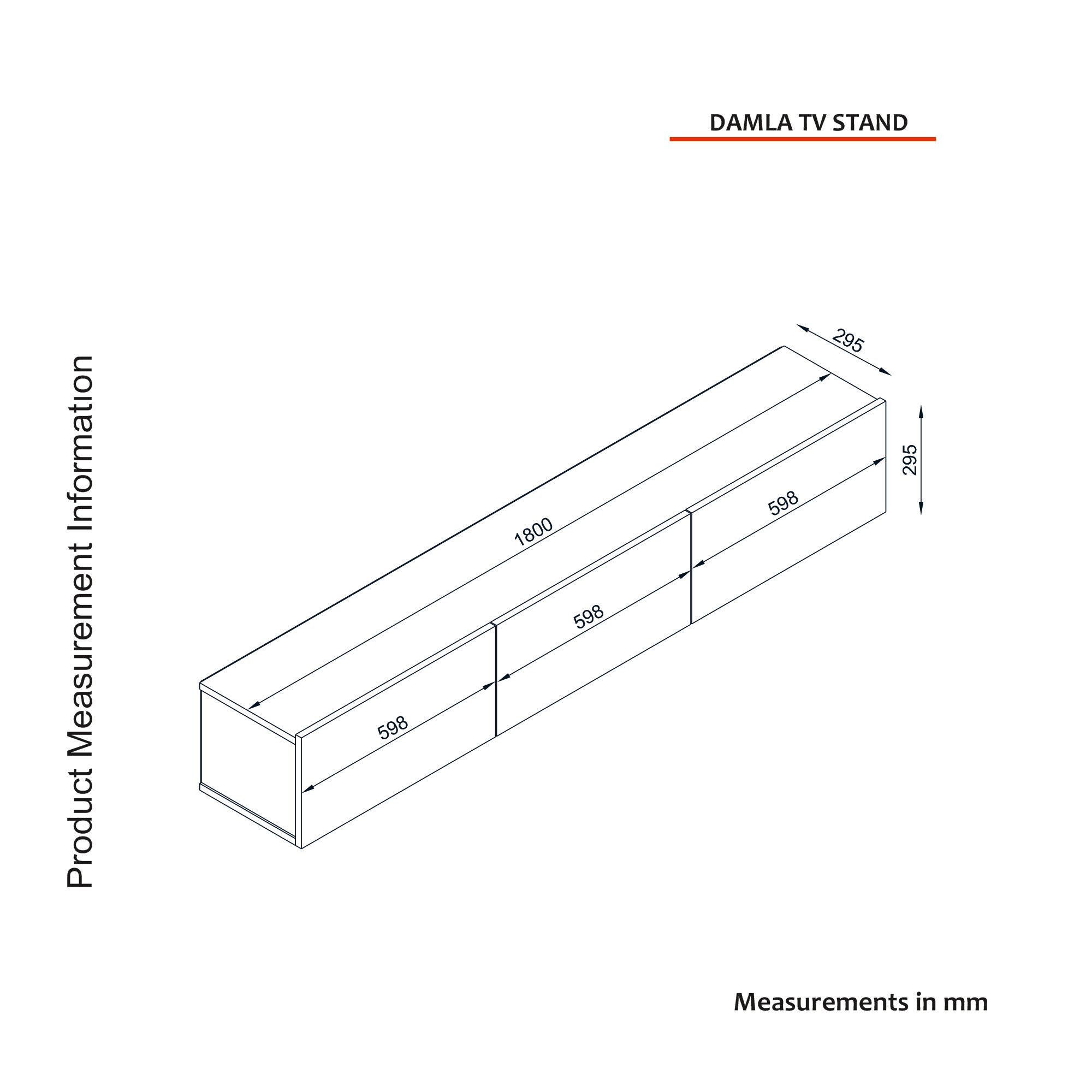TV-Lowboard Damla schwarz Marmor Optik B/H/T: ca. 180x29,5x29,5 cm