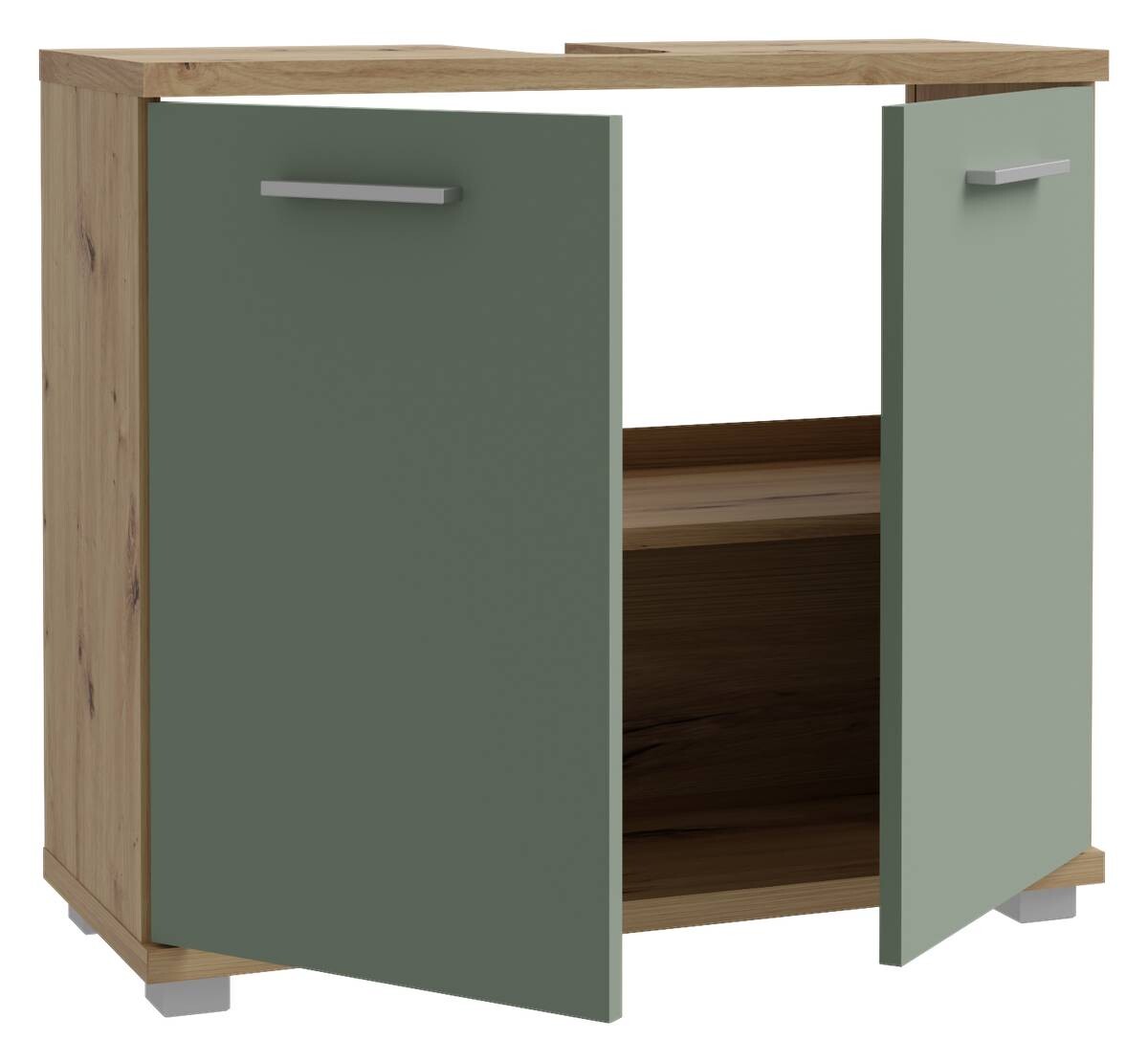 Waschbeckenunterschrank Eiche Artisan Nachbildung salbei B/H/T: ca. 70x62x29 cm