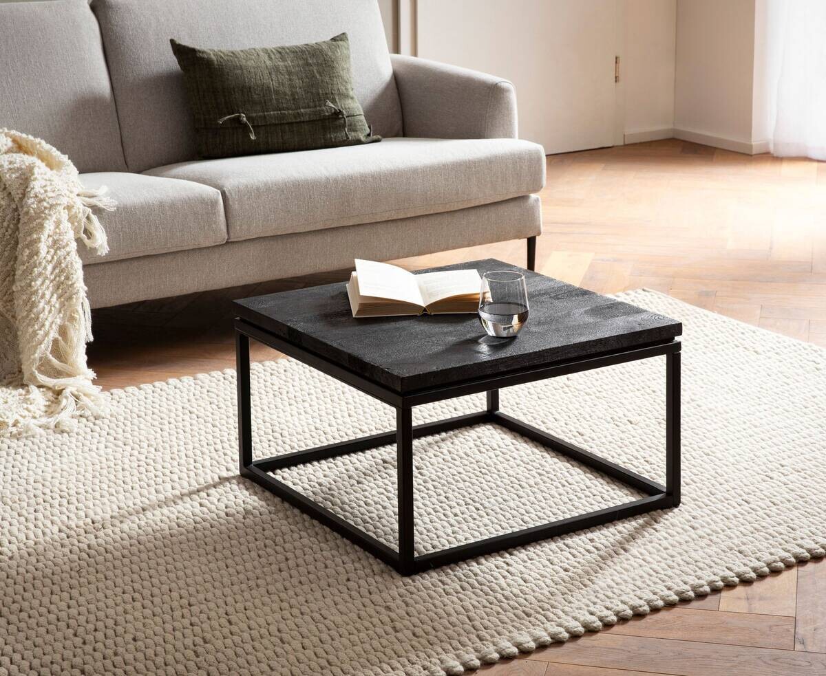 Wohnling Couchtisch schwarz Mango B/H/T: ca. 60x35x60 cm