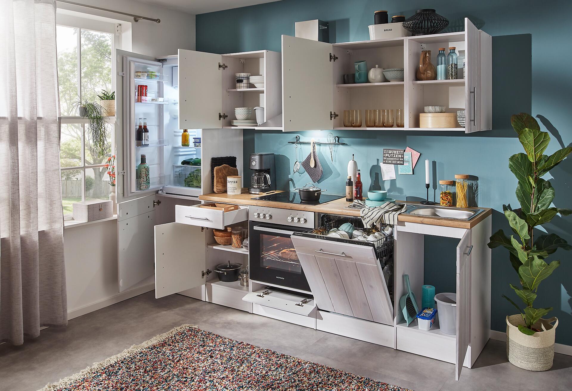 Respekta Küchenblock Premium weiß matt B/H/T: ca. 280x211x60 cm